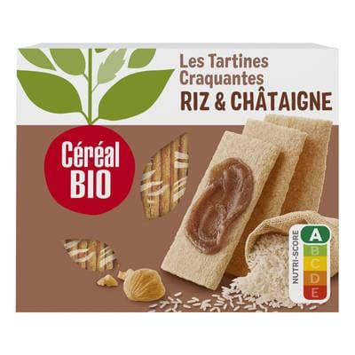 Céréal Bio Tartines Craquantes Riz et Châtaigne Bio, 145g