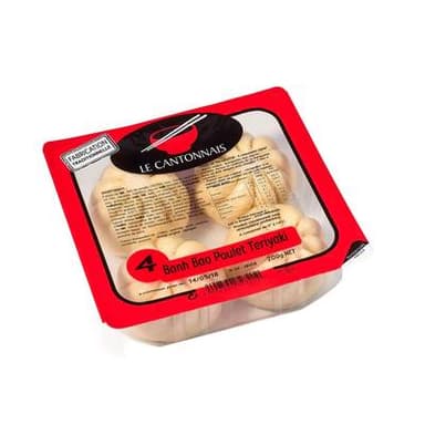 Le Cantonnais Banh bao de Poulet Teriyaki, 4 pièces - 200g