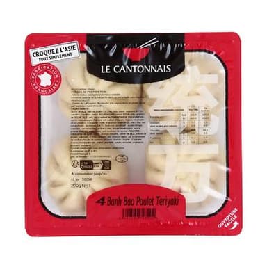 Le Cantonnais Banh bao de Poulet Teriyaki, 4 pièces - 200g