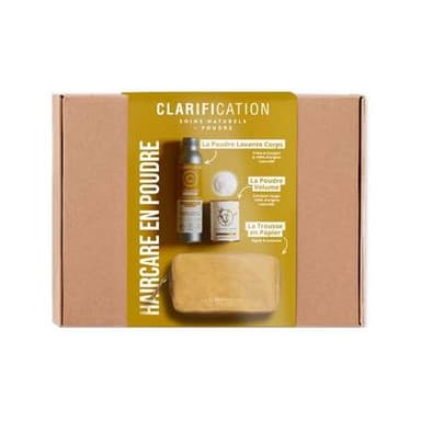 Clarification Coffret Haircare en poudre, Shampoing, Shampoing Sec et Trousse, 3 pièces