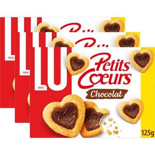Lu Biscuit feuilletés au chocolat Petits Cœurs, Lot de 3x125g