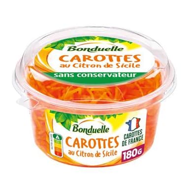 Bonduelle Carottes râpées au citron de Sicile, 180g