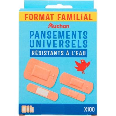 Auchan Pansements multi-tailles, 100 pansements