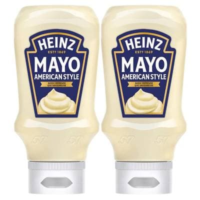 Heinz Mayonnaise American Style en Flacon Souple Squeeze Top Down, Lot de 2x395g