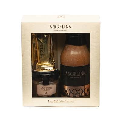 Angelina Paris Coffret Les Emblématiques- Chocolat chaud, Crème de marrons, crêpes dentelle enrobées de chocolat noir, 175g