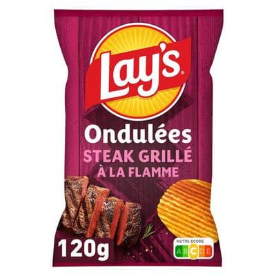 Lay's Chips Ondulees Steak grillé, 120g
