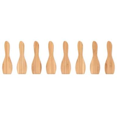 Pebbly Spatules à raclette Bambou Naturel, 8 spatules