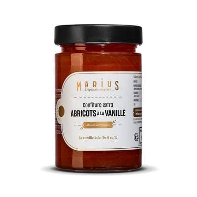 Marius, L'Épicerie Inspirée Confiture Extra Abricots à la Vanille, 375g
