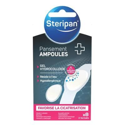 Steripan Pansement hydrocolloïde ampoules - 2 Formats, 8 pièces