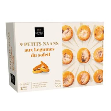 Erhard traiteur Petits naans légumes du soleil, 120g