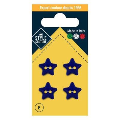 Style couture Bouton star 15mm, 4 pièces