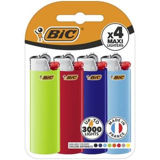 Bic Briquet Maxi Colorés, 4 briquets