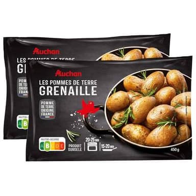 Auchan Pommes de terre grenaille, Lot de 2x450g
