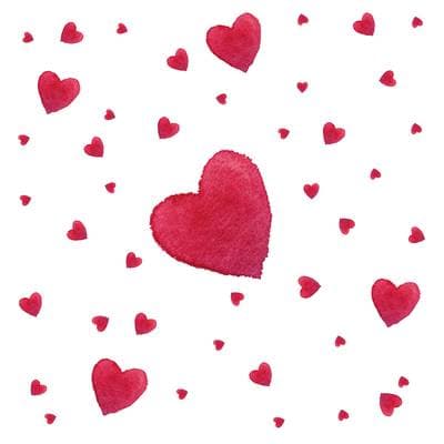 Paperproducts Design Serviette en papier Coeur Rouge, 20 serviettes de 33 x 33 cm