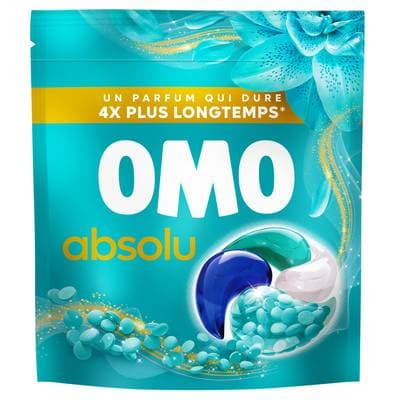 Omo Lessive Capsules Pods Absolu Fraîcheur Insolente, 22 capsules