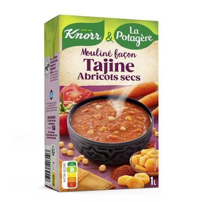 Knorr & La Potagère Soupe Mouliné Façon Tajine et Abricots Secs, 1 L