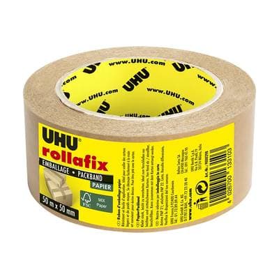 Uhu Ruban adhésif d'emballage en papier kraft, Dimension 50 m x 50 mm