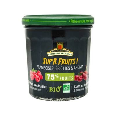 Comtes de Provence Confiture Framboises Griottes Aronia Bio, 350g
