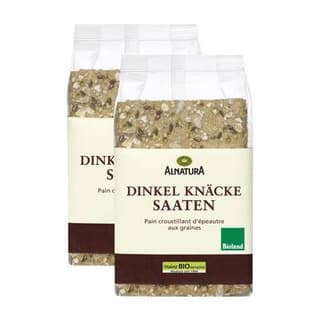 Alnatura Pain croustillant bio aux graines, Lot de 2x200g