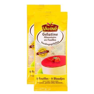 Vahine Gélatine, 9 feuilles, Lot de 2x20g