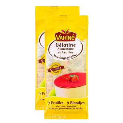 Vahine Gélatine, 9 feuilles, Lot de 2x20g