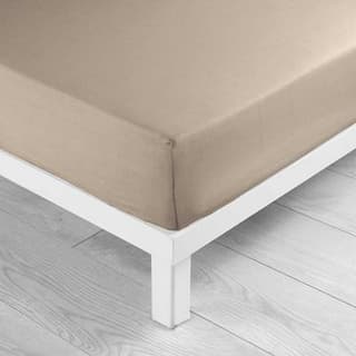 Douceur D Interieur Drap housse uni sable, 160 x 200 cm
