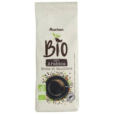 Auchan BIO Café moulu pur arabica bio, 250g