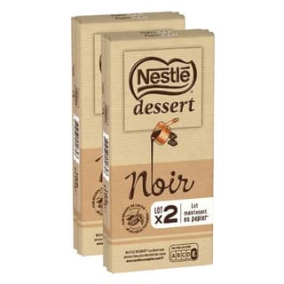 Nestlé Dessert Chocolat à pâtisser noir, Lot de 2 - 2x205g