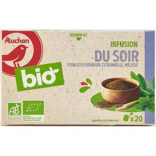 Auchan BIO Infusion du soir bio, 20 sachets