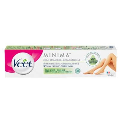 Veet Crème dépilatoire Peaux sèches Corps et jambes Minima, 200ml