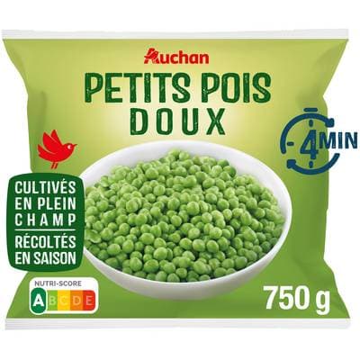 Auchan Petits pois doux, 750g