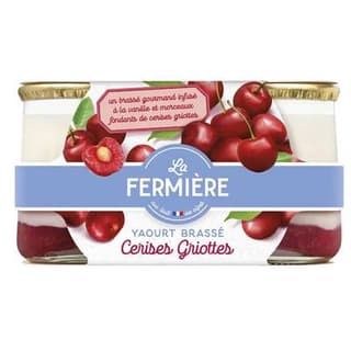 La Fermière Yaourt brassé sur lit de cerises griottes, 2x160g