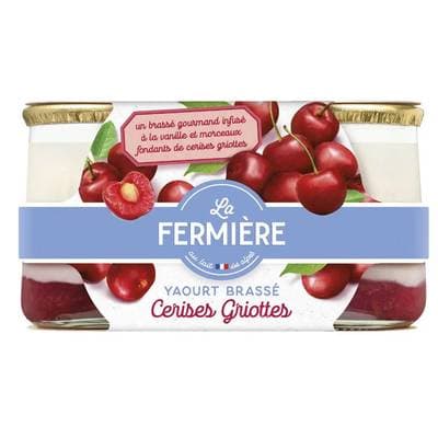 La Fermière Yaourt brassé sur lit de cerises griottes, 2x160g