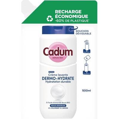 Cadum Crème de douche Dermo-Hydrate recharge, 500ml