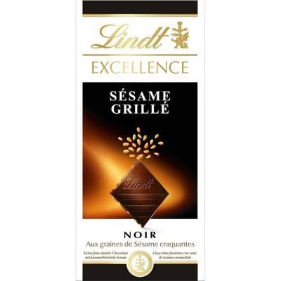 Lindt Excellence chocolat noir sésame grillé, 100g