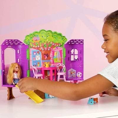 0887961607703 - Barbie - Mattel - Chelsea et sa cabane dans les arbres- Barbie