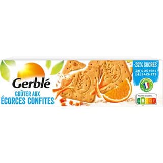 Gerblé Teneur Réduite 20 Goûters aux écorces confites -35% de sucres en moins, 360g