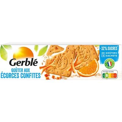Gerblé Teneur Réduite 20 Goûters aux écorces confites -35% de sucres en moins, 360g