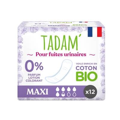 Tadam Serviette Maxi pour fuite urinaire, 12 serviettes
