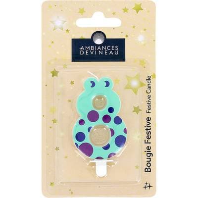 Ambiances Devineau Bougie chiffre 8 Grenouille, 1 bougie