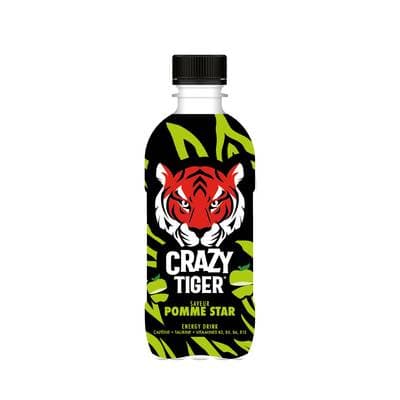 Crazy Tiger Boisson énergisante saveur pomme, 35cl