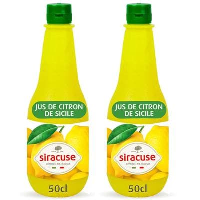 Siracuse Jus de Citron Jaune de Sicile, Lot de 2x50cl