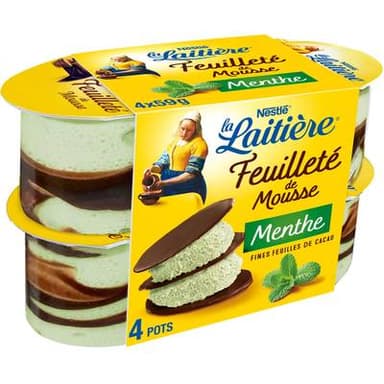 La laitière Feuilleté de Mousse Menthe, 4x57g