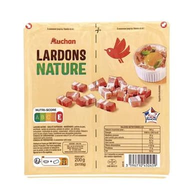 Auchan Lardons Nature, 2x100g