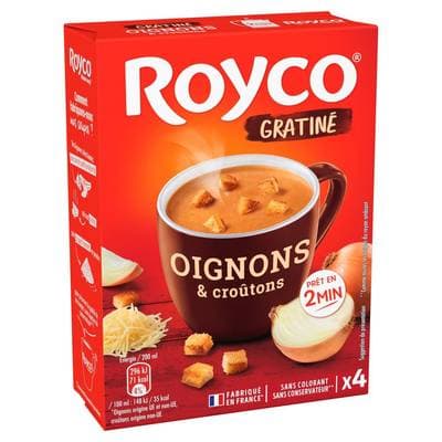 Royco Gratiné oignons et croutons - 4 sachets instantanée, 63g