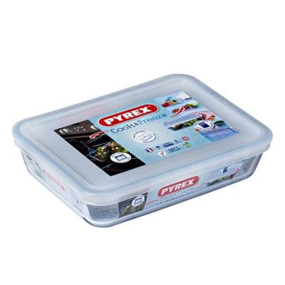 Pyrex Cook & Freeze Plat en verre avec couvercle - spécial congélation, 800ml
