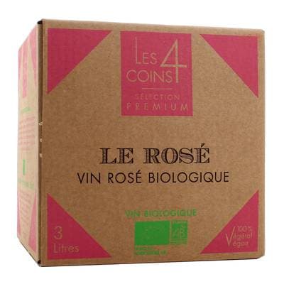 Vin De France rosé Les 4 Coins Bio, 3L