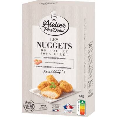 L'atelier Père Dodu Nuggets de Poulet 100% Filet, 200g