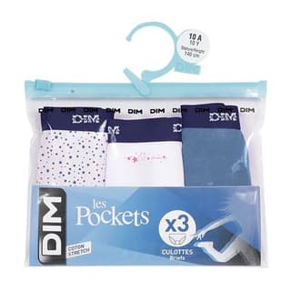 Dim Slip Pocket Coton x3, Taille 8 ans