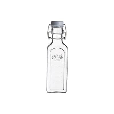 Kilner Bouteille en verre carrée avec fermeture mécanique gris, 300ml